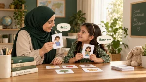 Read more about the article جمل إنجليزية للأطفال: 100 جملة قصيرة مترجمة للاستخدام اليومي
