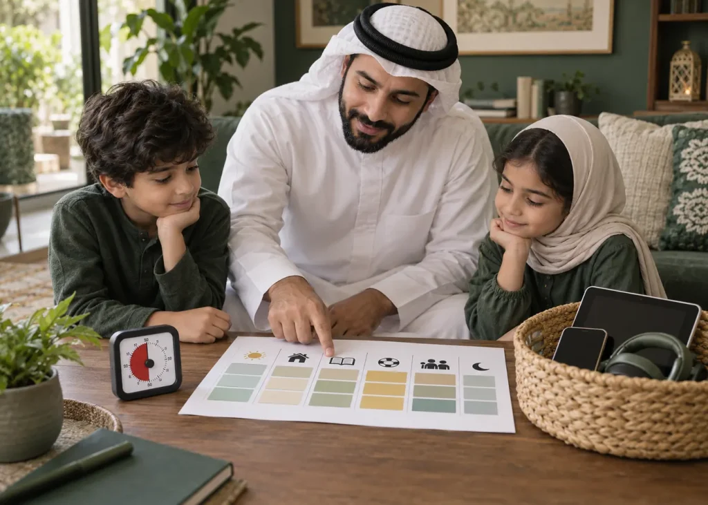 جدول تنظيم وقت الشاشة للأطفال